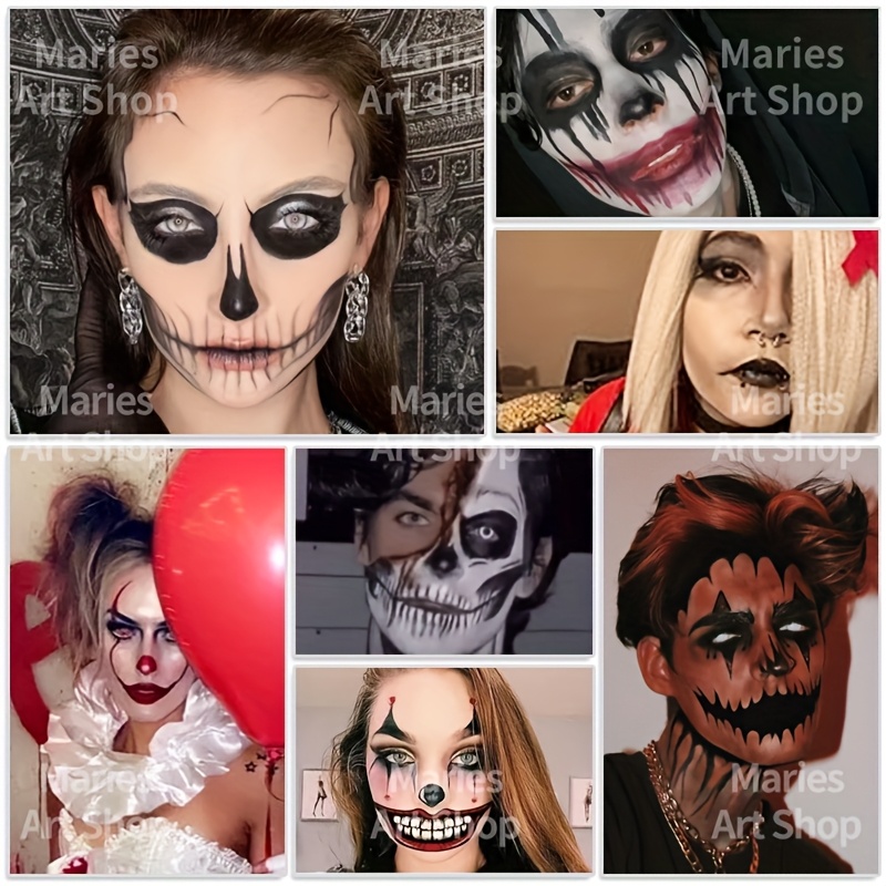 5-teiliges schwarz- und clownw – Cosplay Prop Paint Bewertung und Preis